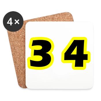 34 Number Symbol - Coasters (set of 4) - white - Front