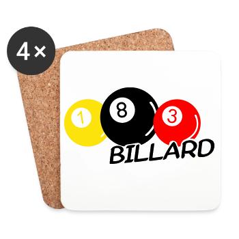 Billard - Untersetzer (4er-Set) - Weiß - Vorne