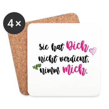 She didn't deserve you black - Coasters (set of 4) - white - Front