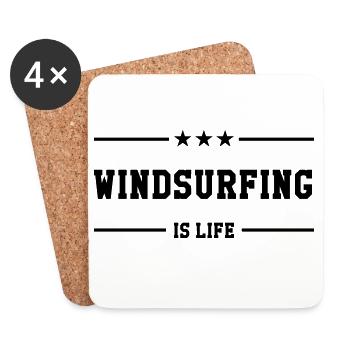 Planche à voile / Véliplanchiste / Windsurf / - Dessous de verre (lot de 4) - blanc - Devant
