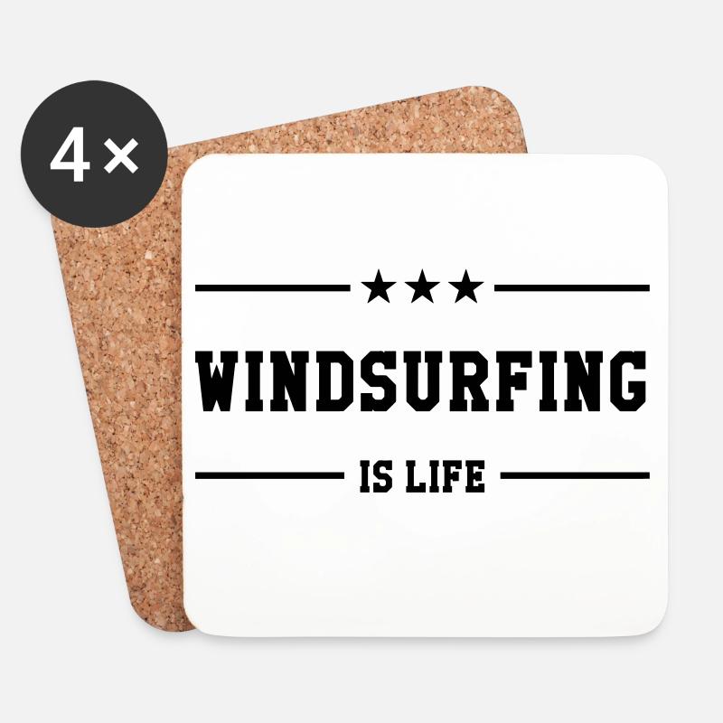 Windsurfen / Windsurfer / Windsurf / Windsurfing - Untersetzer (4er-Set) - Weiß