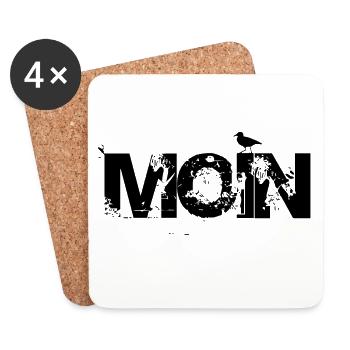 MOIN mit Möwe - Untersetzer (4er-Set) - Weiß - Vorne