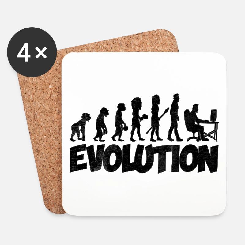 Computer Nerd Evolution - Untersetzer (4er-Set) - Weiß