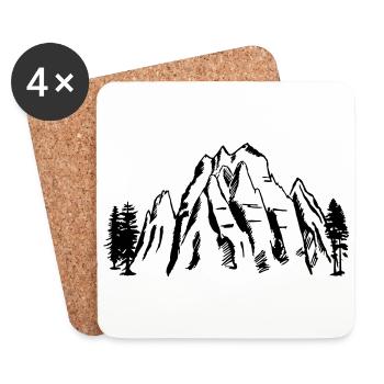 Mountains, Mountains - Coasters (set of 4) - white - Front