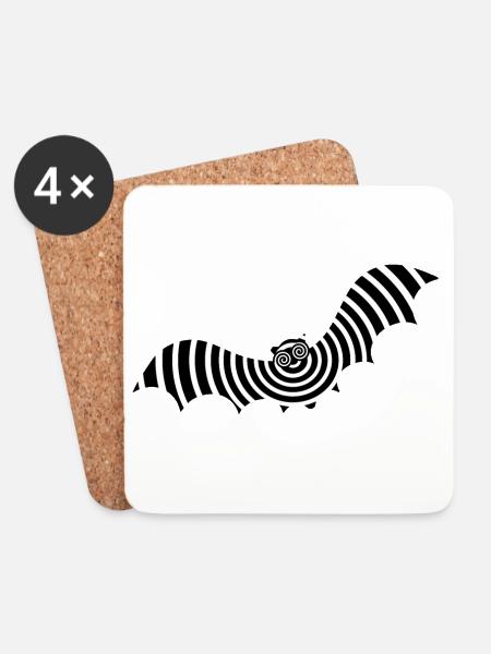 fledermaus optische Täuschung illusion Halloween  - Untersetzer (4er-Set) - Weiß