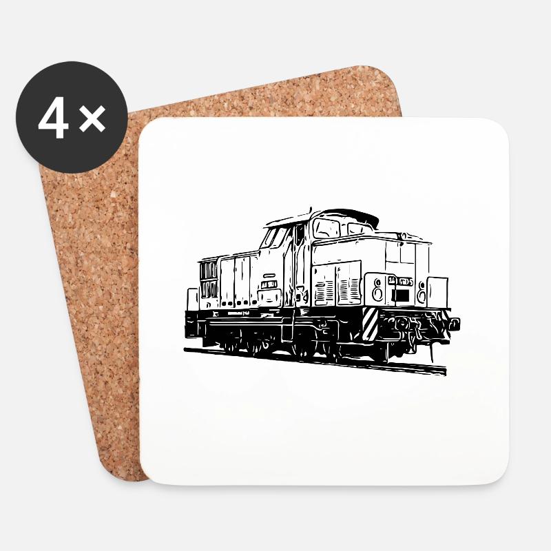 V 60 Diesel Lokomotive - Untersetzer (4er-Set) - Weiß