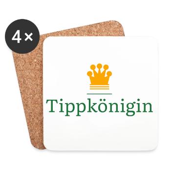 Tippkönigin - Geschenk für Tippspiel Gewinnerin - Untersetzer (4er-Set) - Weiß - Vorne