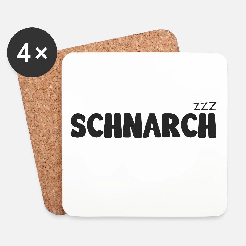 Schnarch zzz - Untersetzer (4er-Set) - Weiß