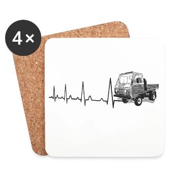 Heartbeat - Multicar M25 - Dessous de verre (lot de 4) - blanc - Devant