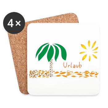 UrLAUB illustriert - Untersetzer (4er-Set) - Weiß - Vorne