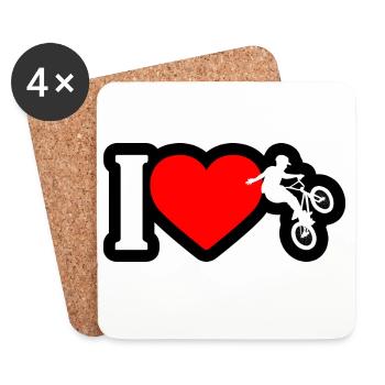 J’adore le BMX Freestyle - Dessous de verre (lot de 4) - blanc - Devant