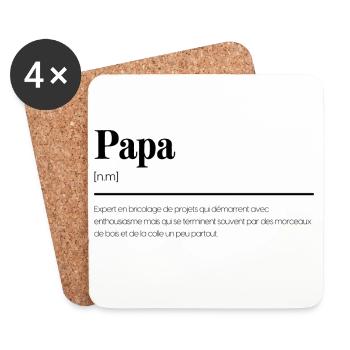 Définition papa cadeau - Dessous de verre (lot de 4) - blanc - Devant