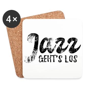 Jazz geht's los - Jazz Musik Fan Geschenk - Untersetzer (4er-Set) - Weiß - Vorne
