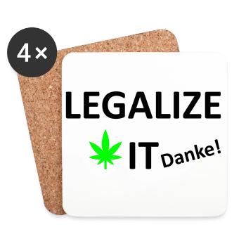 Legalize It weed Cannabis Marihuana - Untersetzer (4er-Set) - Weiß - Vorne