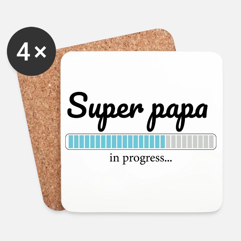 SuperPapa - Coasters (set of 4) - white