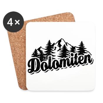 Dolomiten - Wald und Berge Wandern Erholung - Untersetzer (4er-Set) - Weiß - Vorne