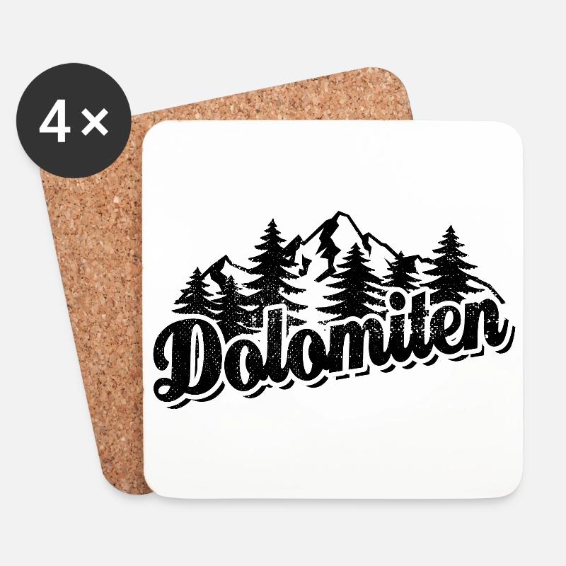 Dolomiten - Wald und Berge Wandern Erholung - Untersetzer (4er-Set) - Weiß