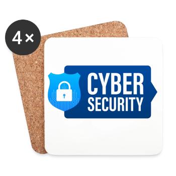 Cybersicherheit, Computer - Untersetzer (4er-Set) - Weiß - Vorne