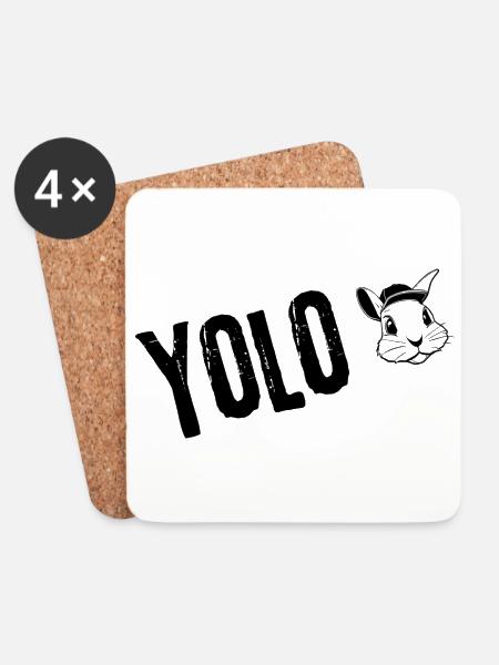 YOLO-Lebensstil | Jugendwort - Untersetzer (4er-Set) - Weiß