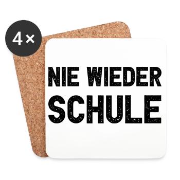 Nie Wieder Schule Lustiges Abitur Schulabschluss - Untersetzer (4er-Set) - Weiß - Vorne