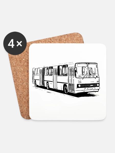 Ikarus Gelenkbus - Untersetzer (4er-Set) - Weiß