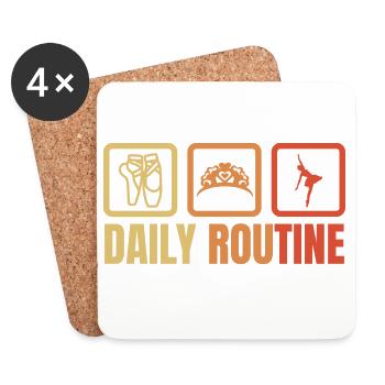 Ballet Daily Routine - Coasters (set of 4) - white - Front