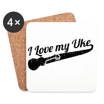 Ukulele Liebhaber - Untersetzer (4er-Set) - Weiß - Vorne