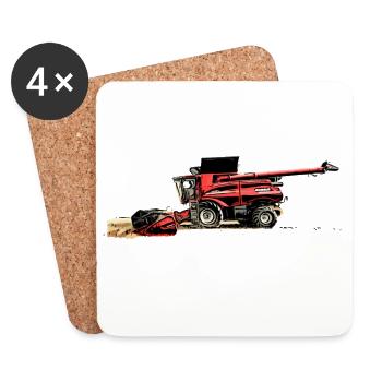 Erntemaschine Case M Traktor - Untersetzer (4er-Set) - Weiß - Vorne