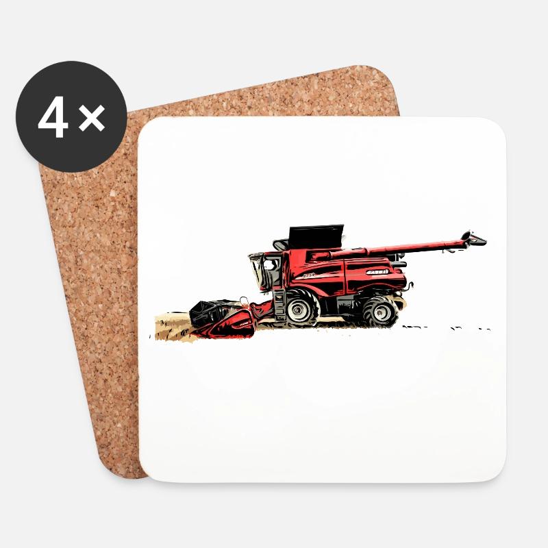 Erntemaschine Case M Traktor - Untersetzer (4er-Set) - Weiß
