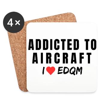 Addicted to Aircraft - I Love EDQM - Untersetzer (4er-Set) - Weiß - Vorne