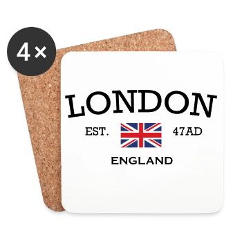 Affirmez votre Style LONDON EST 4AD ENGLAND - Dessous de verre (lot de 4) - blanc - Devant