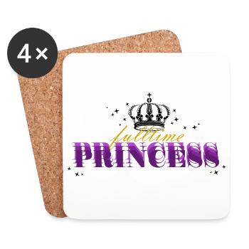fulltime princess - Untersetzer (4er-Set) - Weiß - Vorne