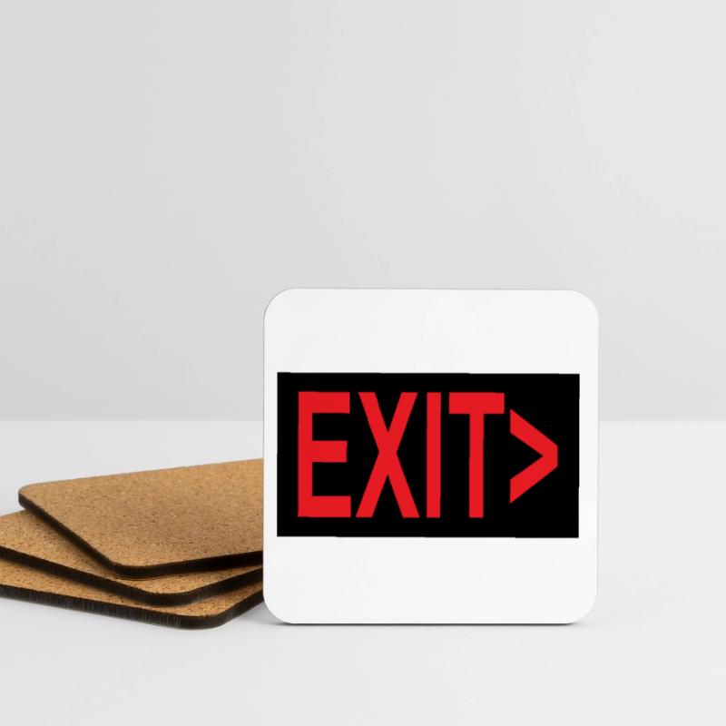 Exit / Exit / Emergency Exit Coasters (set of 4)