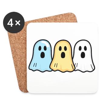 Geister Halloween Witzig Team - Untersetzer (4er-Set) - Weiß - Vorne