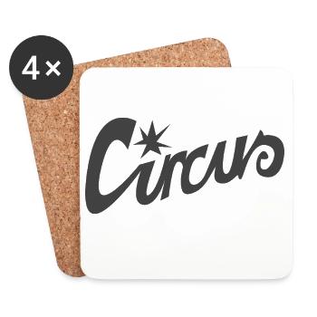 Lettering "Circus" - Coasters (set of 4) - white - Front