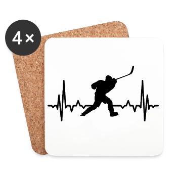 Eishockey Liebhaber Herzklopfen - Coasters (set of 4) - white - Front