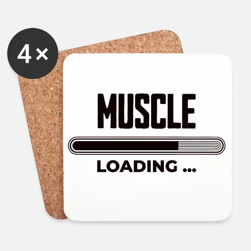 Muscle Loading Progress - Coasters (set of 4) - white