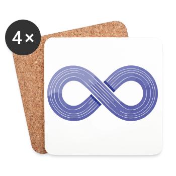 Infinity Flow – symbole d’agilité - Dessous de verre (lot de 4) - blanc - Devant