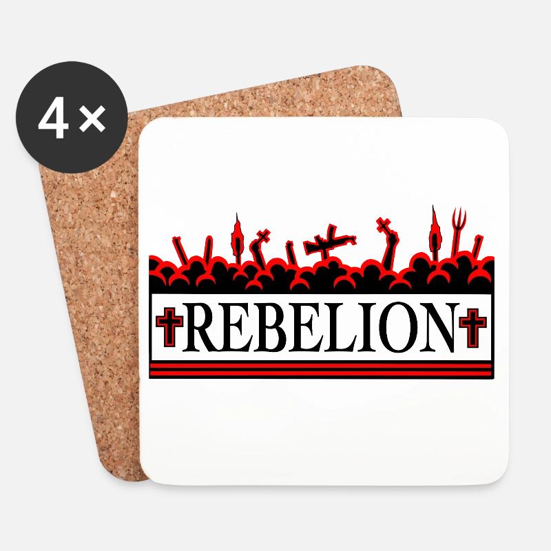 DIE REBELLION ROT. - Untersetzer (4er-Set) - Weiß