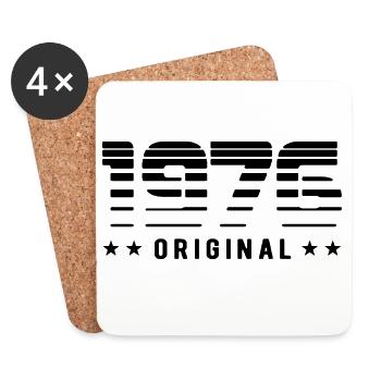 1976 Design rétro original | Anniversaire - Dessous de verre (lot de 4) - blanc - Devant