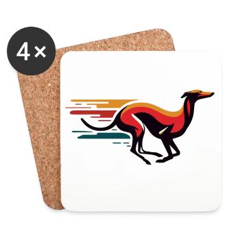 Galgo Logo No12 - Coasters (set of 4) - white - Front