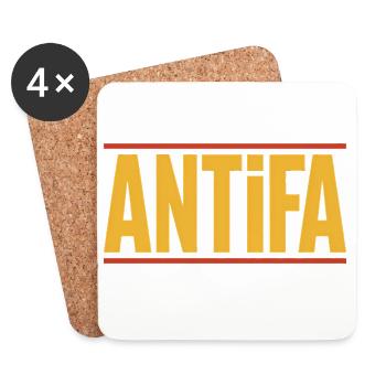 Antifa - Antifascist Merch - Coasters (set of 4) - white - Front