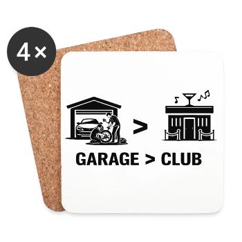 Soirée atelier garage vs club - Dessous de verre (lot de 4) - blanc - Devant