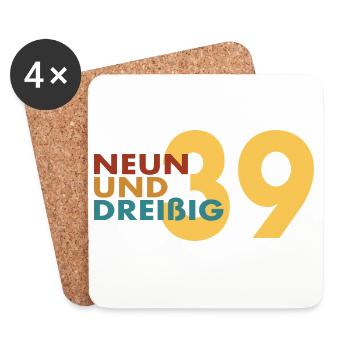 39. Geburtstag Retro Geschenkidee - Untersetzer (4er-Set) - Weiß - Vorne