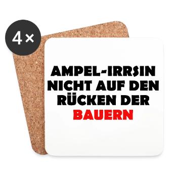 Ampel-Irsinn nicht auf den Rücken der Bauern - Untersetzer (4er-Set) - Weiß - Vorne