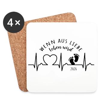 Aus Liebe Leben 2026 Herzkurve - Untersetzer (4er-Set) - Weiß - Vorne