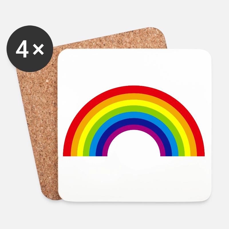 regenbogen - Untersetzer (4er-Set) - Weiß