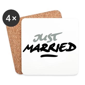 just married 2C - Untersetzer (4er-Set) - Weiß - Vorne