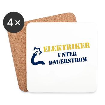 Elektriker Unter Dauerstrom - Untersetzer (4er-Set) - Weiß - Vorne