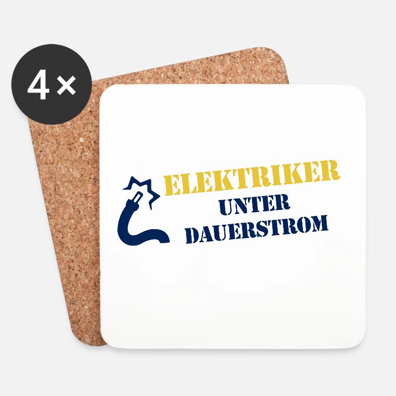 Electrician under continuous current - Coasters (set of 4) - white